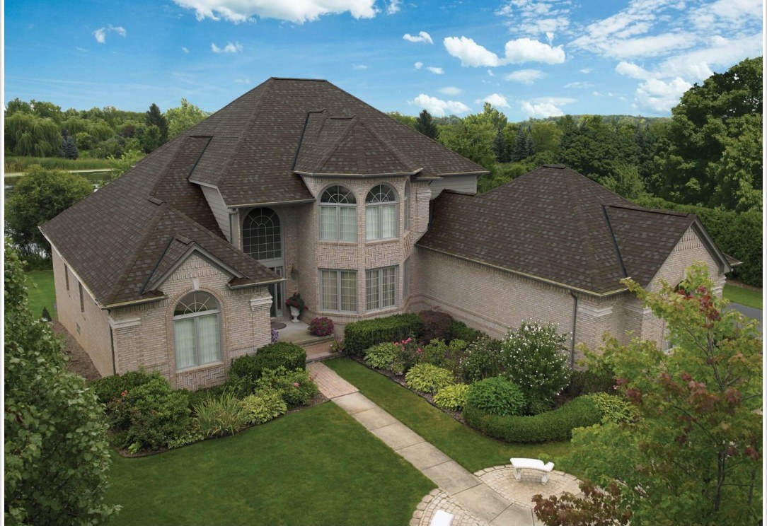 Large home with a newly replaced roof